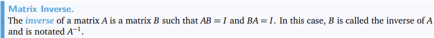 <p>Set equal to identity matrix and solve</p>