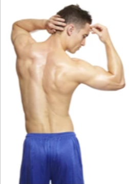 <p>Which way is this person's back leaning?</p>