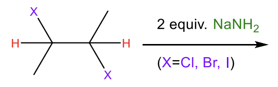 <p>Vicinal dihalide (halogens on adjacent carbon)</p>