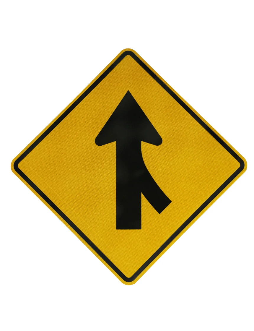 <p>When encountering this sign, what should you do? Hint: Always watch for <strong>____</strong> merging from <strong>where?</strong> → ______</p>