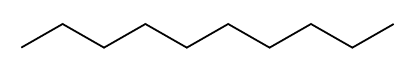 <p>10 carbons (Decane)</p>