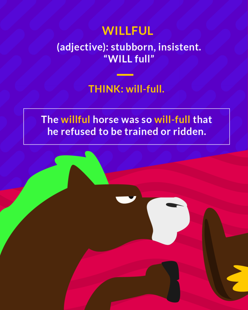 <p>stubborn, insistent</p>