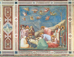 <p>- made by Giotto di Bondone</p><p>- 1303-1306</p><p>- medium of frescoes</p>