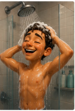 <p>Tomo una ducha rápida</p>