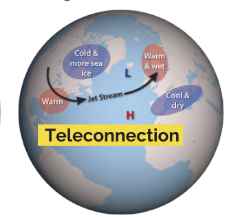 <ul><li><p>Pressure difference is greater than normal</p></li><li><p>Polar low becomes lower (colder) / Subtropical high is higher (warmer)</p></li><li><p>Leads to Westerly winds from North America dominating winds in our direction (Europe), winds bring warmer air with them across the Jet Stream (more direct path)</p></li><li><p>More frequent storms, as they are pushed directly across the Atlantic </p></li></ul><p></p>