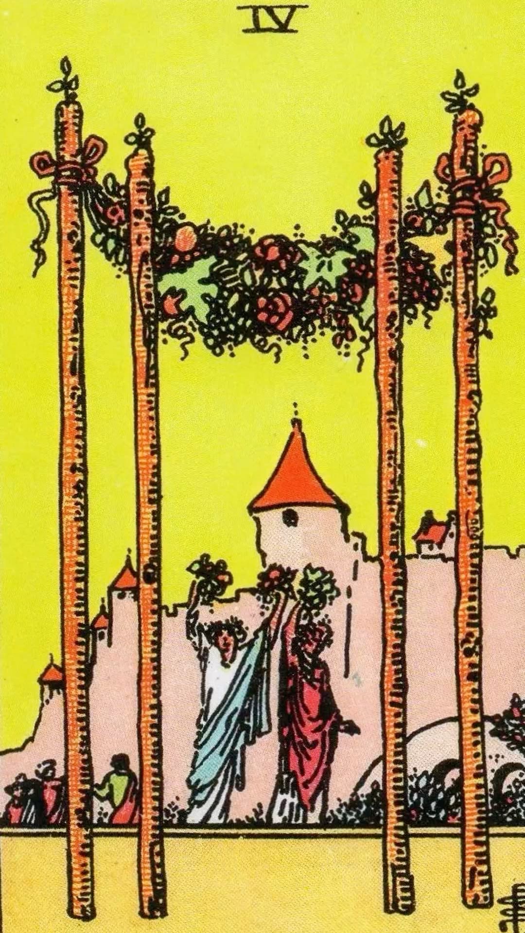 <p><span><span>FOUR OF WANDS</span></span></p>