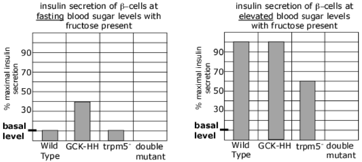 <p>It is evident that the allosteric regulator that the&nbsp; GCK-HH mutation fails to bind is an inhibitor. Patients with this allele would have symptoms of low blood sugar.</p>