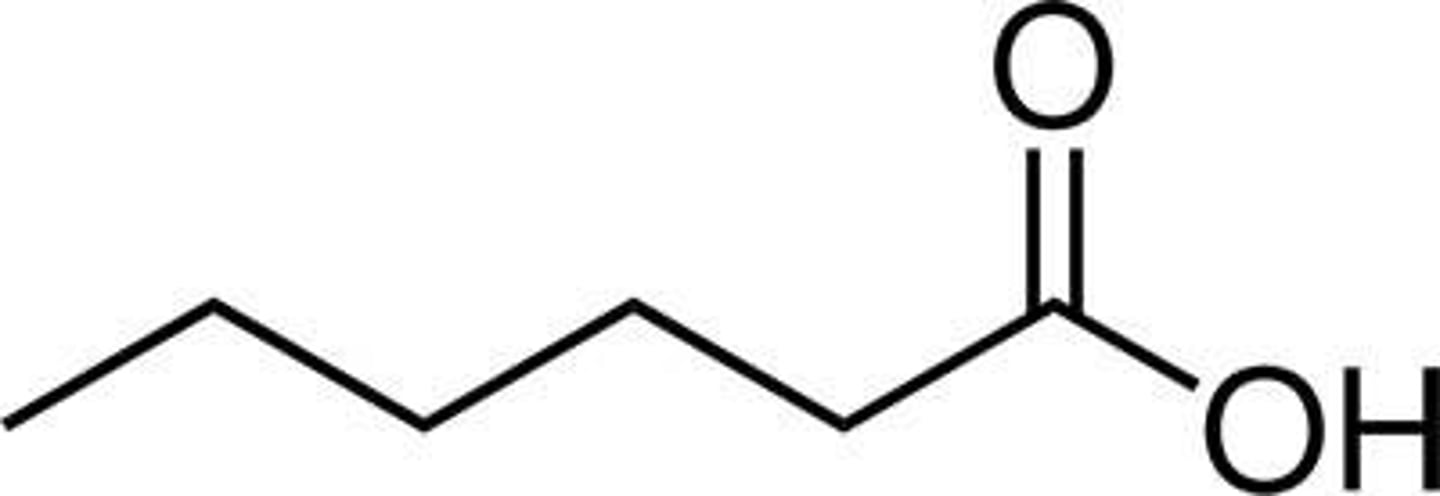 <p>[R-COOH]</p><p>- "-oic acid"</p><p>(ex. hexanoic acid)</p>
