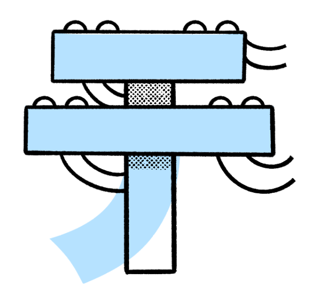 <p>“Te” → looks like telephone pole</p>