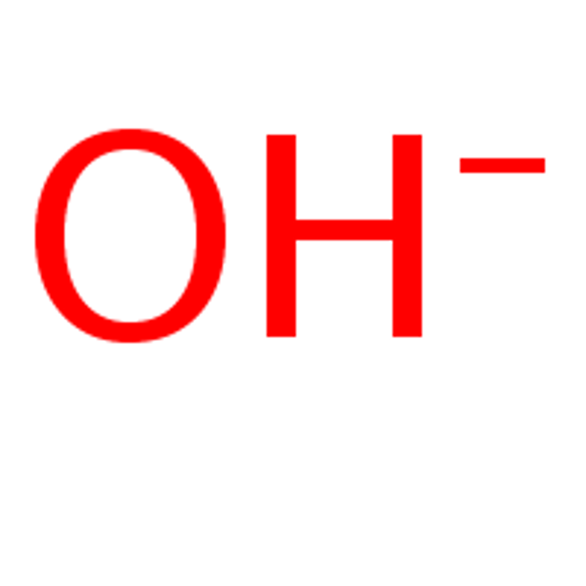 <p>A negatively charged ion made of oxygen and hydrogen (OH-)</p>