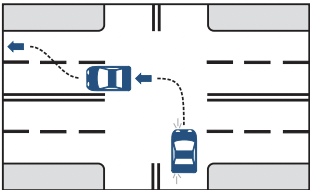 Approach the turn from the right half of the roadway closest to the center. Enter the left lane