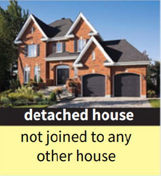 <p><strong>detached house</strong></p>