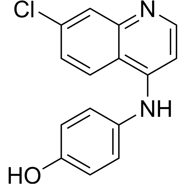 <p>7-chloro-4-arylaminoquinoline with para-amino phenol; produces hepatotoxic quinonimine.</p>