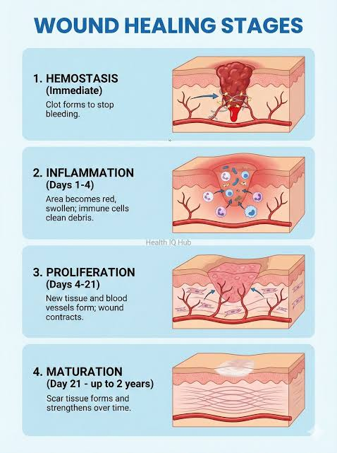<ol><li><p>When the normal physiology of a tissue is altered by disease or trauma</p></li><li><p>Restore function by eliminating the pathological or physical insult; Replace the damaged or destroyed tissue &amp; promoting regeneration of normal tissue structure </p></li><li><p>Platelets = coagulate to block off the injured area; Neutrophils = fight infection; Macrophages = remove any dead cells </p></li><li><p>Healing can’t take place</p></li></ol><p></p>