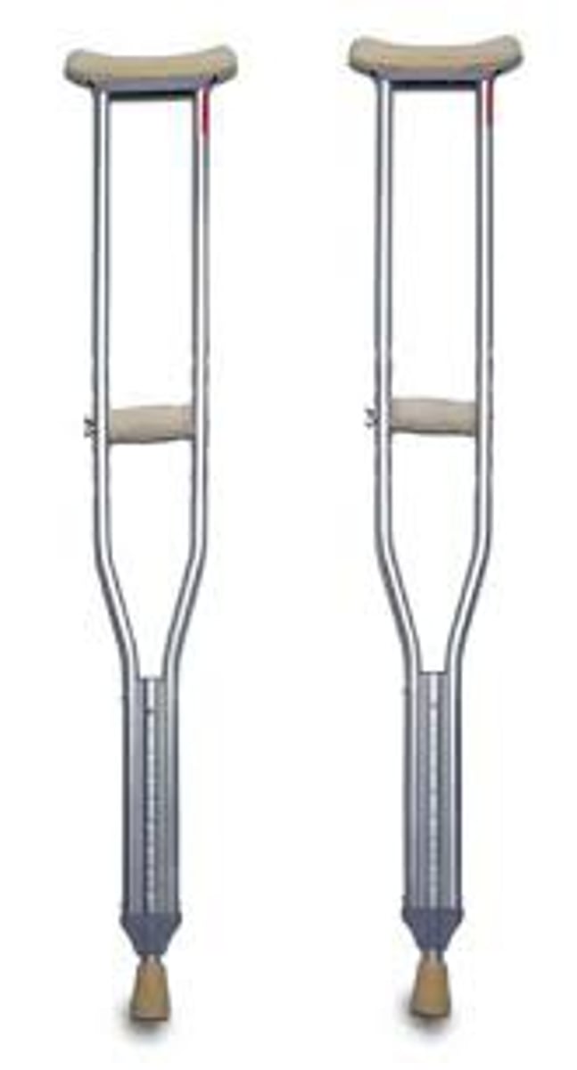 <p>-improve balance/lateral stability</p><p>-greater functional ambulation with restricted WB</p><p>-easily adjustable</p><p>-relatively inexpensive</p><p>-easy to store</p>