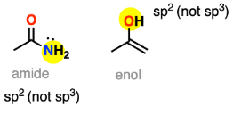 <p>when a lone pair is next to a pi bond</p>