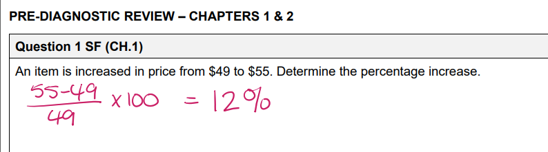 <ol><li><p>Calcuate the difference between the two prices shown</p></li><li><p>Divide the result by the original</p></li><li><p>Multiply by 100</p></li><li><p>Round up to what the question wants you to estimate (if there is no decimal place requirement, round up to the nearest whole number)</p></li></ol><p></p>