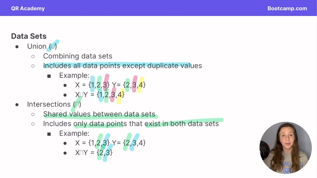 <p>shared values within data Sets </p>