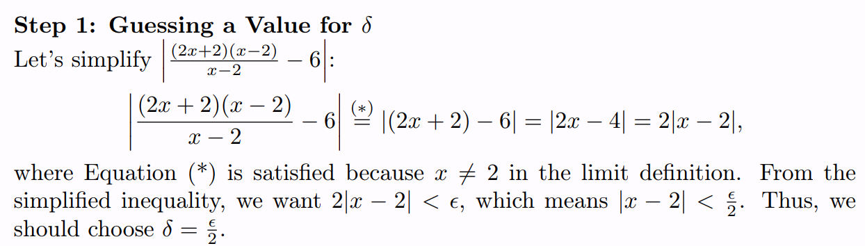<p>Rearrange |f(x) - L| into the form |x - c|</p>