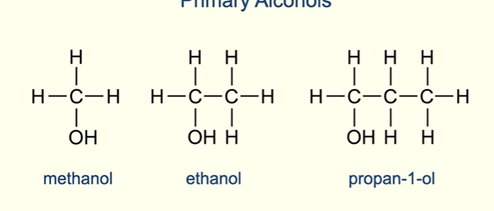 <p>The carbon atom bonded to hydroxyl group is bonded to one other carbon atom</p><p></p>