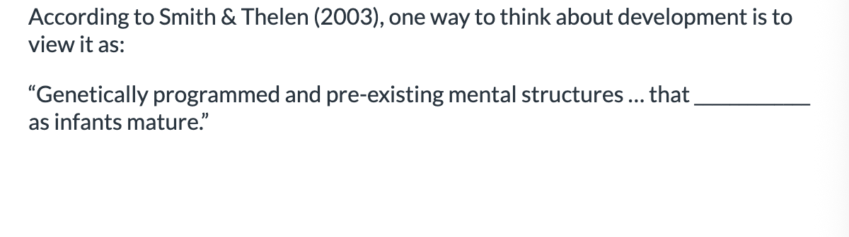 <ol><li><p>get constructed through infants’ actions </p></li><li><p>awaits revelation </p></li></ol><p></p>