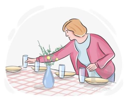 <p><span style="font-family: "Times New Roman", serif; line-height: 107%;">lay ( the table for meals) /leɪ/</span></p>