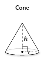 <p>Volume of a Cone</p><p>V = ?</p>