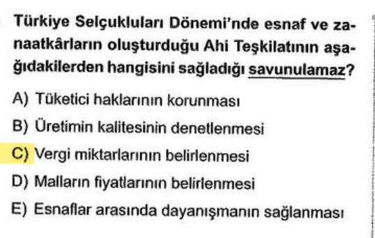 <p>Ahiler kaliteyi denetler, fiyat belirler (Narh sistemi) ve dayanışma sağlar. Ancak vergi miktarını belirlemek doğrudan <strong>devletin</strong> görevidir.</p>