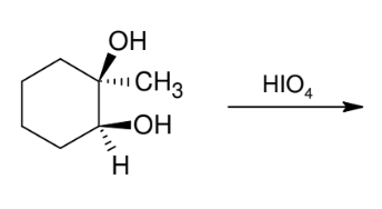 <p>Unique cleavage with HIO4 of <u>syn vicinal diols</u></p>