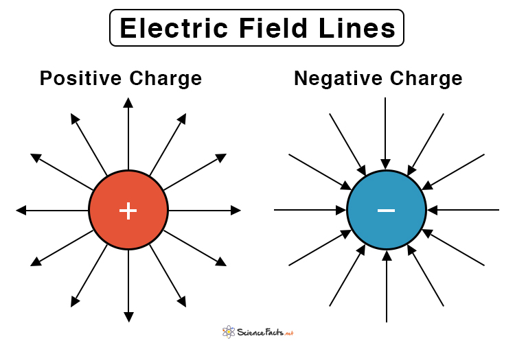 <p><span style="line-height: 1.425rem;">Electric field lines point away from positive charges and toward negative charges.</span></p>