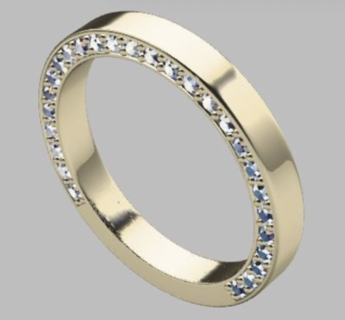<p>2mm Solitaire Band // Squared Off // Micropavé Side Detail</p>