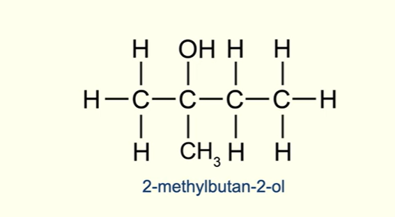 <p>The carbon atom bonded to the hydroxyl group is bonded to three other carbon atoms</p>