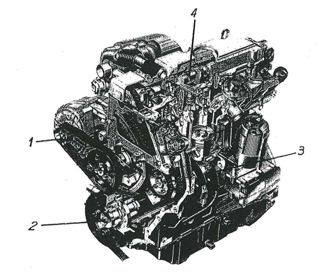 <p><u>Maschinentechnik: Kraft- und Arbeitsmaschinen</u></p><p><strong>Welche Zahl bezeichnet die Nockenwelle?</strong></p><p>-1</p><p>-2</p><p>-3</p><p>-4</p>