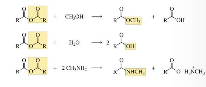 <p>Group replaces carbonyl group but adds the h to the elminated group, two equivalents for amines needed</p>