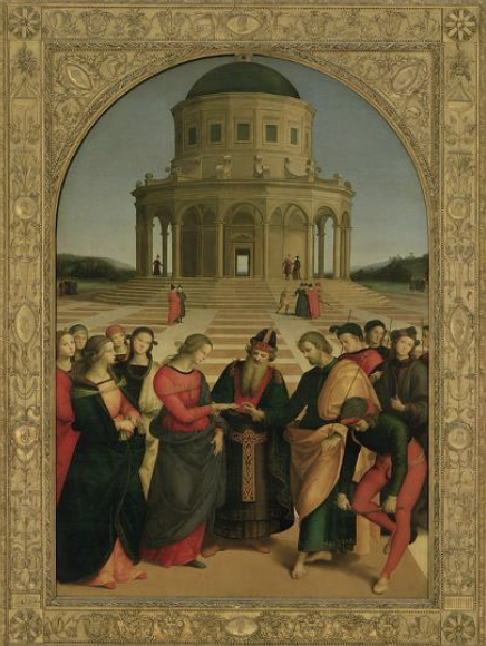 <p>Raphael “Marriage of the Virgin” (1504) </p>