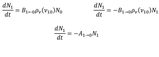 <p>how are the Einstein coefficients related at equilibrium?</p>