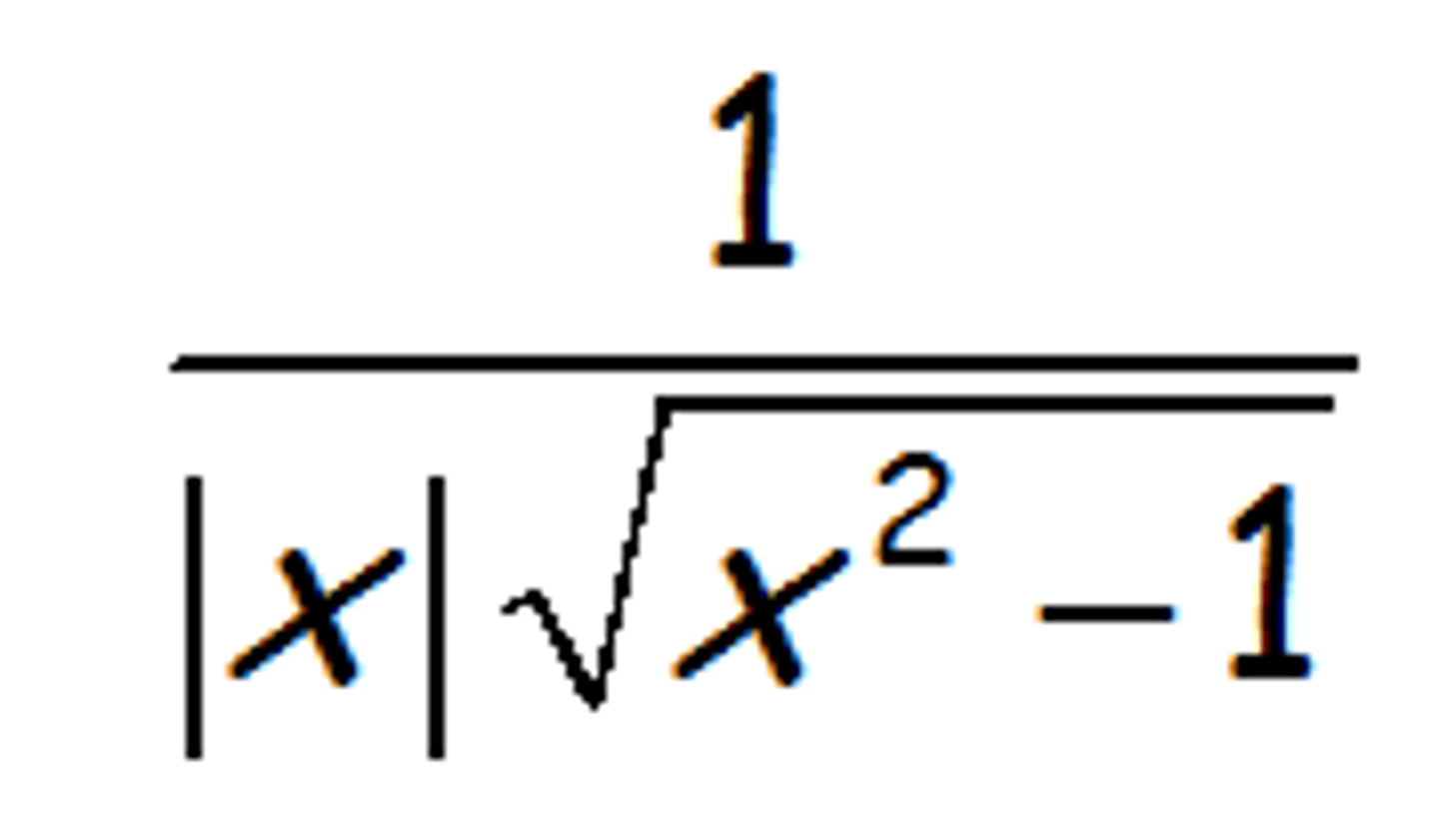 <p>1 / (|x|√(x² - 1))</p>