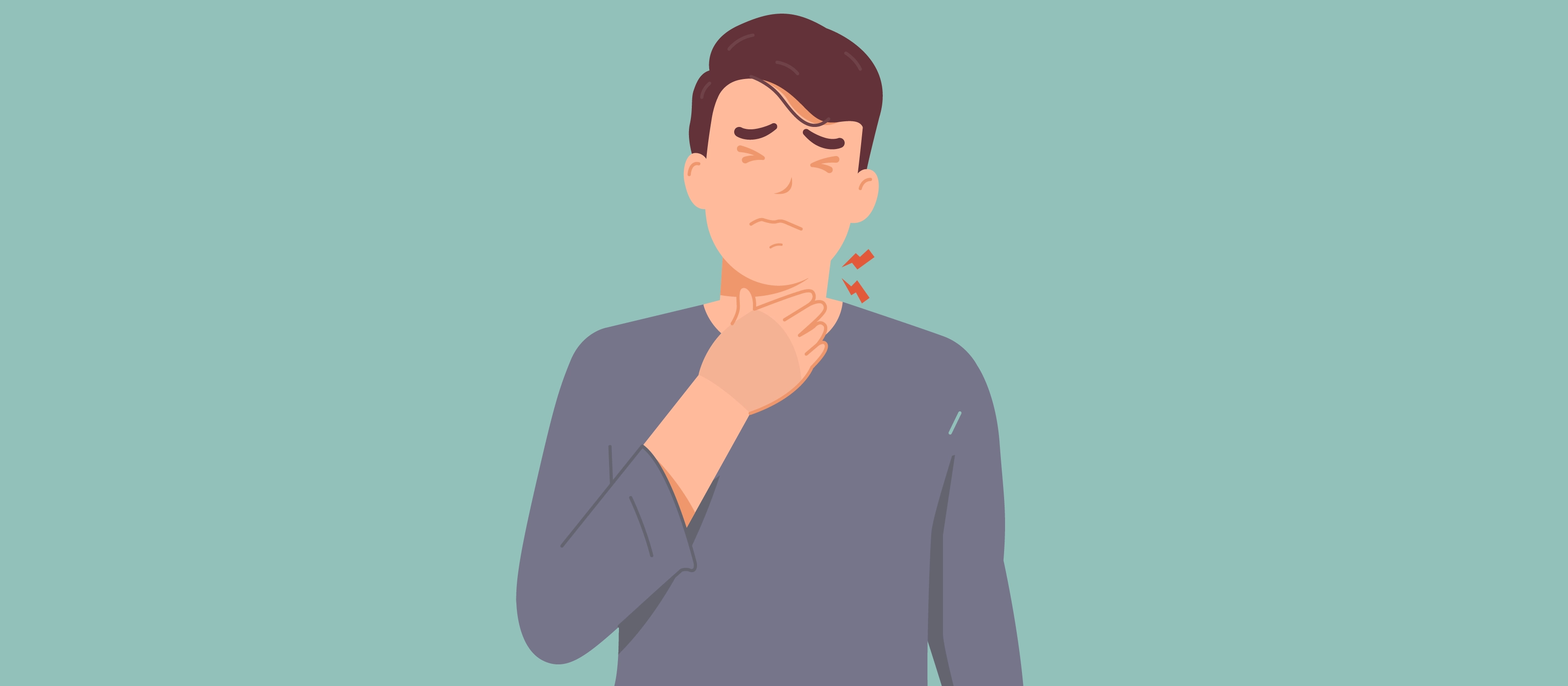 <p>Throughout the week Aaron has experienced <strong><em>difficulty swallowing </em></strong>food and drinks. He has started to get frustrated because it feels like his food and beverages are getting stuck in his throat. </p>