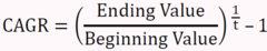 <p>The compound annual growth rate ("CAGR") is the rate of return required for an investment to grow from its beginning balance to its ending balance. Put another way, CAGR is the annualized average growth rate.</p>