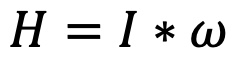 <p>Angular momentum is calculated as the product of an object’s moment of inertia and its angular velocity</p>