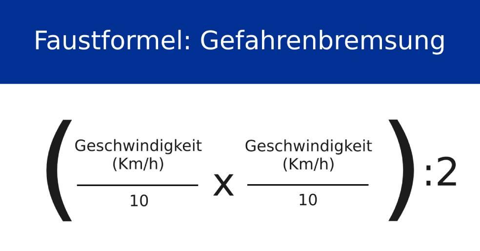 <p>Bremsen mit aller Kraft, wobei das Ergebnis des normalen Bremswegs durch $$2$$ geteilt wird (Halbierung des Weges).</p>