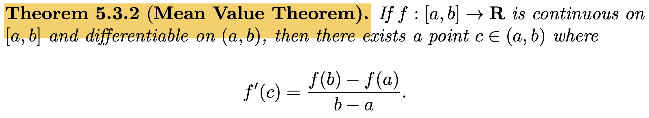 <p>Mean Value Theorem</p>