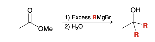 <p>Very similar to LiAlH4 mechanism, except instead of H’s, it is R groups that reduce the ester</p>