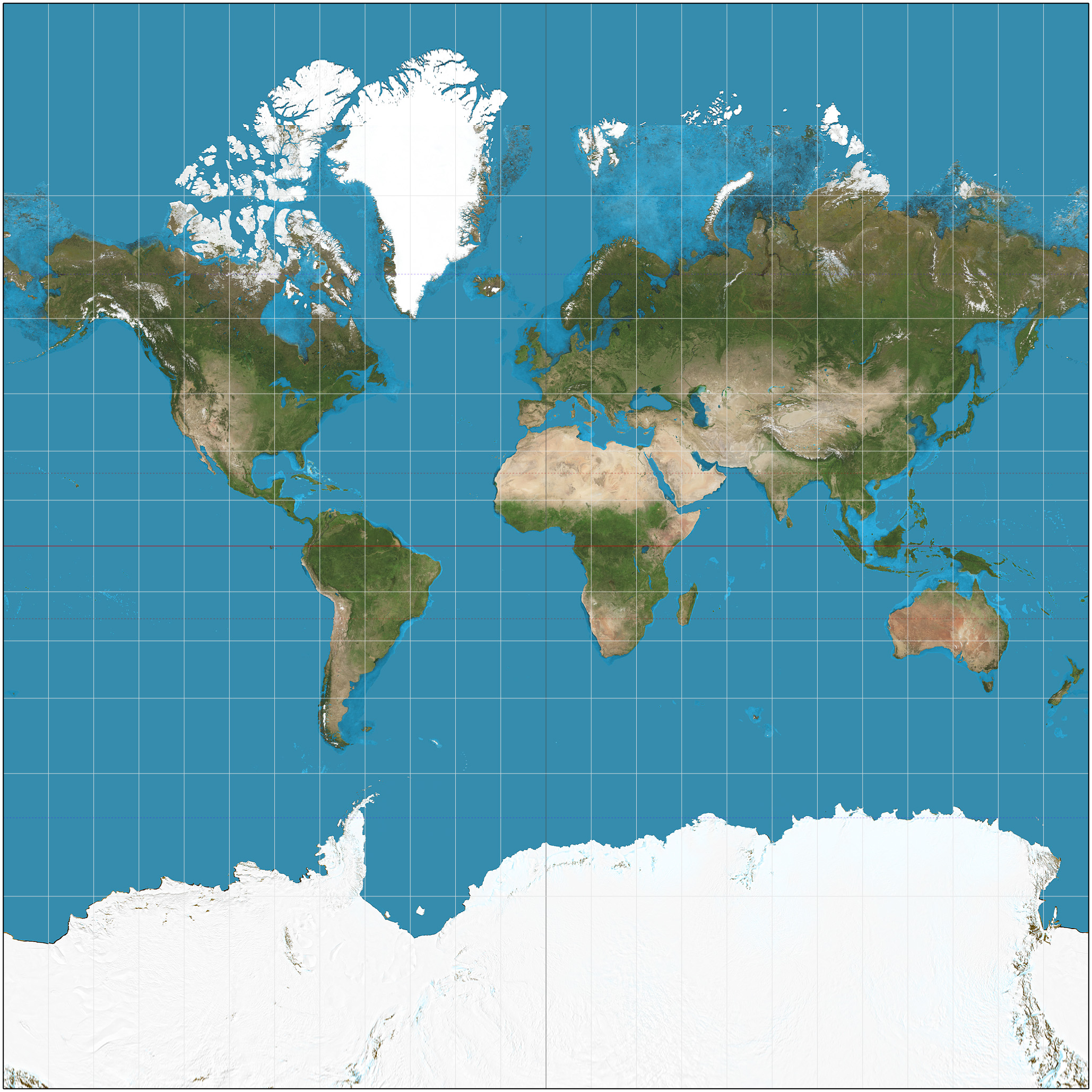 <p>Used for Navigation so it has accurate directions and right ang;e longitude and latitude. Land masses near poles look large when they aren’t and distance between longitude and latitude looks constant.</p>