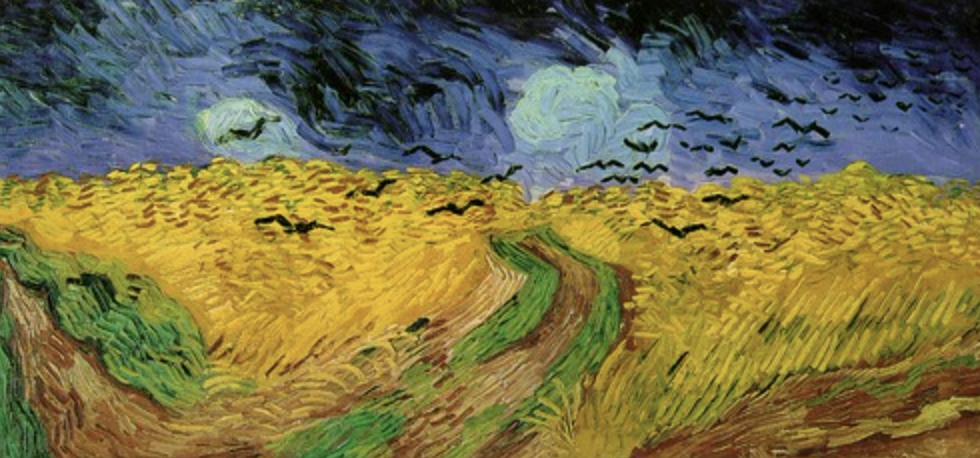 <p><span>equivalence: crows, flight of crows = patterns in wheat</span></p>