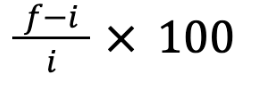 <p>“final minus initial, over initial”</p>