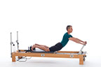 <p><strong>Setup</strong></p><ul><li><p>Kneeling on carriage, feet against shoulder rest, arms straight, shoulder width apart, hands placed on footbar, body in arc shape</p></li><li><p>Resistance: light | <strong>Springs:&nbsp;1R</strong></p></li></ul><p><strong>Movement</strong></p><ul><li><p>Exhale: Move body down and back</p></li><li><p>Inhale: Move body up and forward, return to start position</p></li></ul><p><strong>Muscle Focus</strong></p><ul><li><p>Spinal extensors</p></li><li><p>Spinal flexors</p></li><li><p>Shoulder extensors</p></li></ul><p><strong>Objectives</strong></p><ul><li><p>Trunk stabilization</p></li><li><p>Shoulder extensor control</p></li></ul><p><strong>Cues</strong></p><ul><li><p>Keep abdominals engaged to avoid pressure on lumbar spine</p></li><li><p>Keep heels pressing against shoulder rests</p></li><li><p>Bias toward posterior tilt of pelvis</p></li><li><p>Maintiain consistent arc shape of body</p></li><li><p>Begin and end movement with carriage against stopper</p></li></ul><p></p>