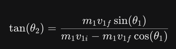 <p>tan theta of target object = everything from Y equation/ everything from X equation</p>