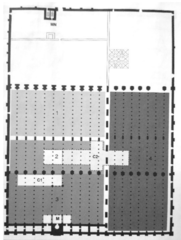 <p>large mosque, expanded several times</p>