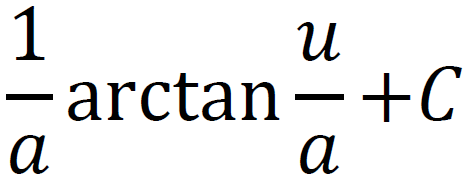 <p><span>1/a arctan(u/a) + c</span></p>
